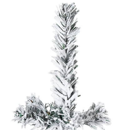Berkfield Slim Artificial Half Christmas Tree with Flocked Snow 120 cm