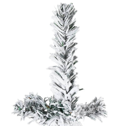 Berkfield Slim Artificial Half Christmas Tree with Flocked Snow 180 cm