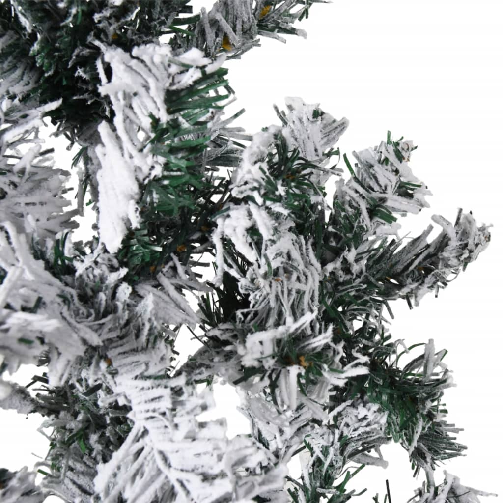 Berkfield Slim Artificial Half Christmas Tree with Flocked Snow 180 cm