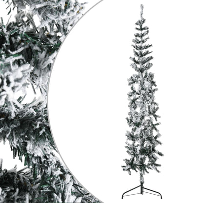 Berkfield Slim Artificial Half Christmas Tree with Flocked Snow 180 cm