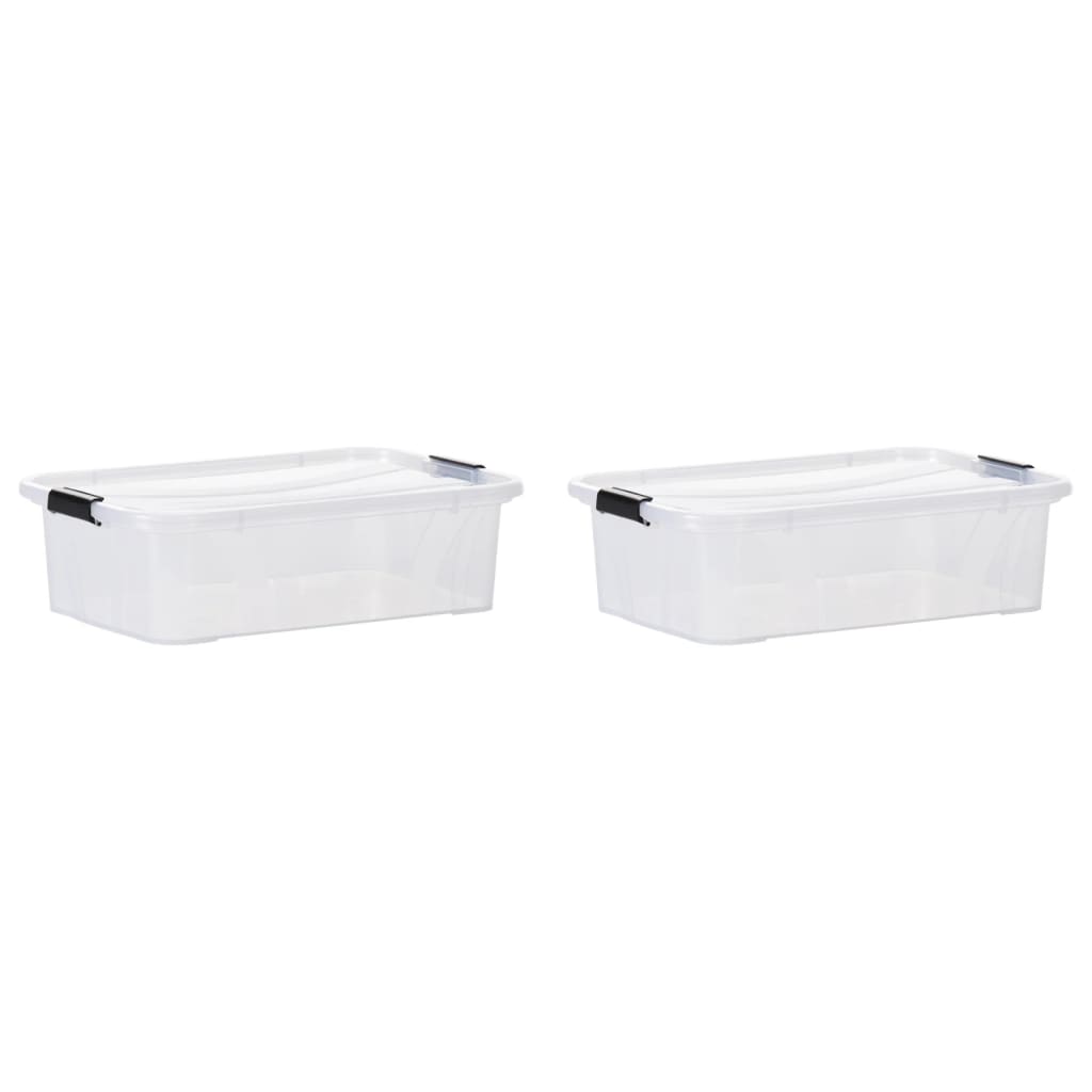 Berkfield Storage Boxes with Lids 2 pcs Transparent 7 L