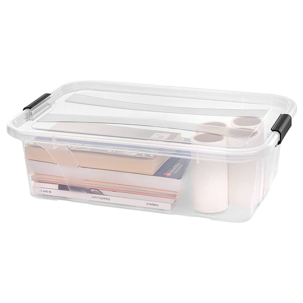 Berkfield Storage Boxes with Lids 2 pcs Transparent 7 L