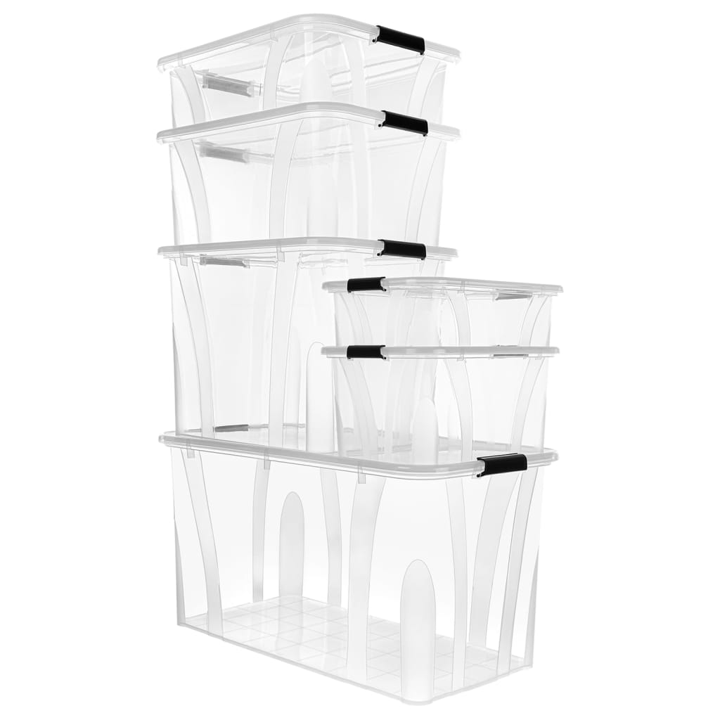 Berkfield Storage Boxes with Lids 2 pcs Transparent 7 L