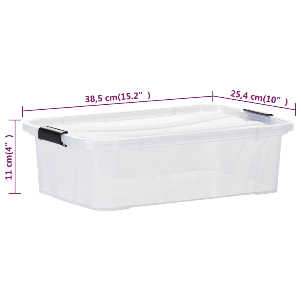 Berkfield Storage Boxes with Lids 2 pcs Transparent 7 L