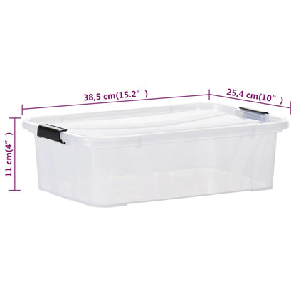 Berkfield Storage Boxes with Lids 2 pcs Transparent 7 L