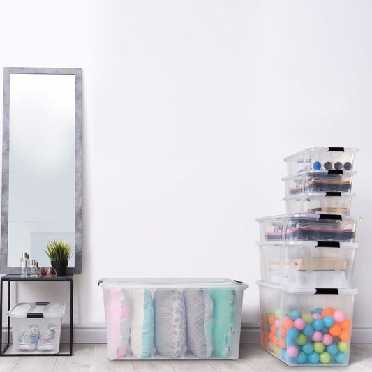Berkfield Storage Boxes with Lids 5 pcs Transparent 14 L