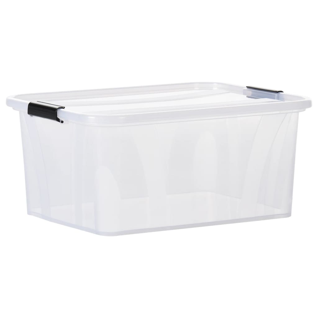 Berkfield Storage Boxes with Lids 5 pcs Transparent 32 L