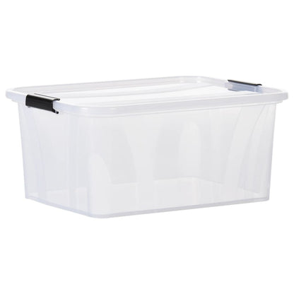 Berkfield Storage Boxes with Lids 5 pcs Transparent 32 L