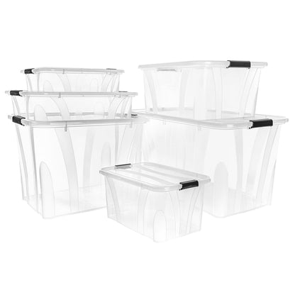 Berkfield Storage Boxes with Lids 5 pcs Transparent 32 L