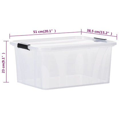 Berkfield Storage Boxes with Lids 5 pcs Transparent 32 L