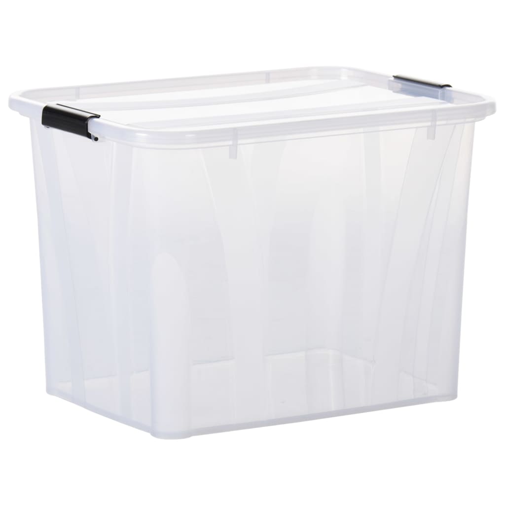 Berkfield Storage Boxes with Lids 5 pcs Transparent 55 L