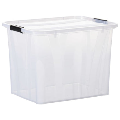 Berkfield Storage Boxes with Lids 5 pcs Transparent 55 L