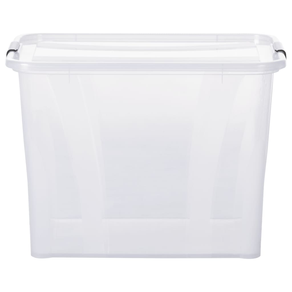 Berkfield Storage Boxes with Lids 5 pcs Transparent 55 L