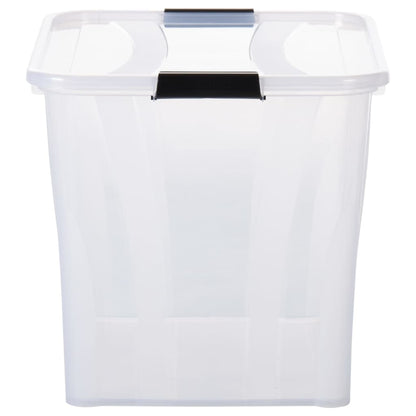 Berkfield Storage Boxes with Lids 5 pcs Transparent 55 L