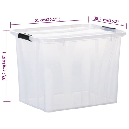 Berkfield Storage Boxes with Lids 5 pcs Transparent 55 L