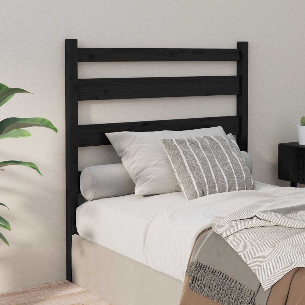 Berkfield Bed Headboard Black 96x4x100 cm Solid Wood Pine