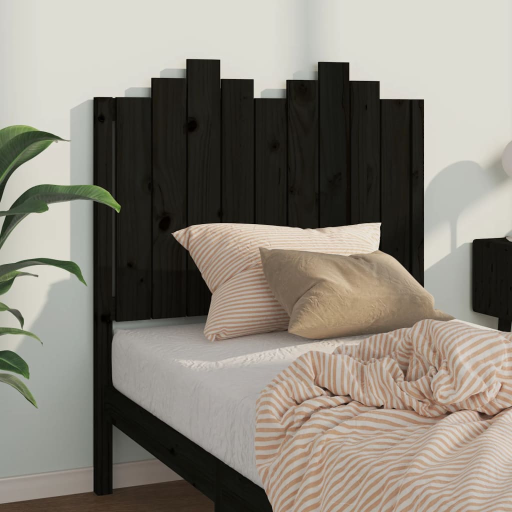 Berkfield Bed Headboard Black 96x4x110 cm Solid Wood Pine