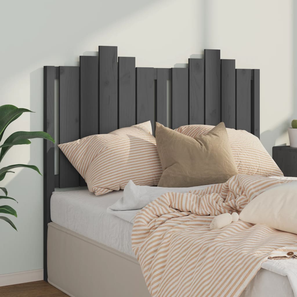 Berkfield Bed Headboard Grey 126x4x110 cm Solid Wood Pine