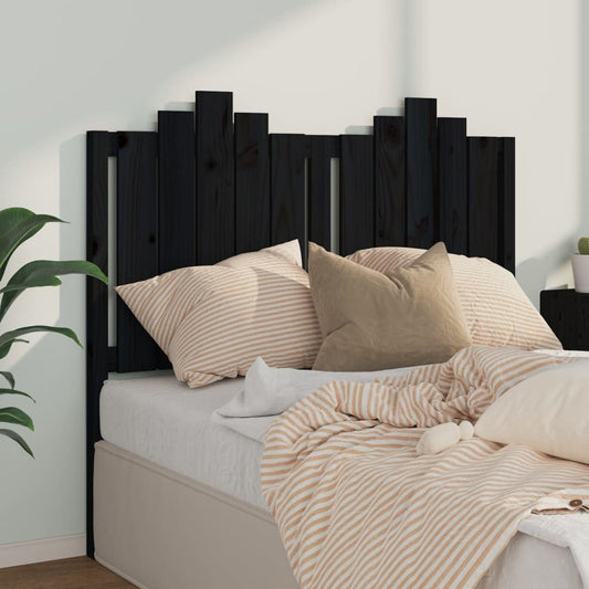 Berkfield Bed Headboard Black 126x4x110 cm Solid Wood Pine