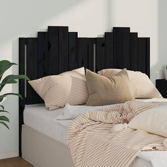 Berkfield Bed Headboard Black 141x4x110 cm Solid Wood Pine