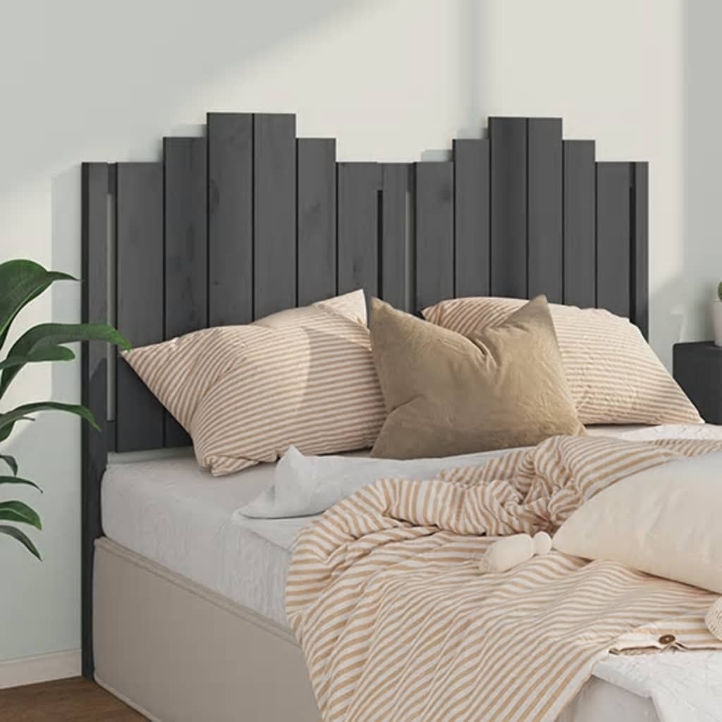 Berkfield Bed Headboard Grey 146x4x110 cm Solid Wood Pine
