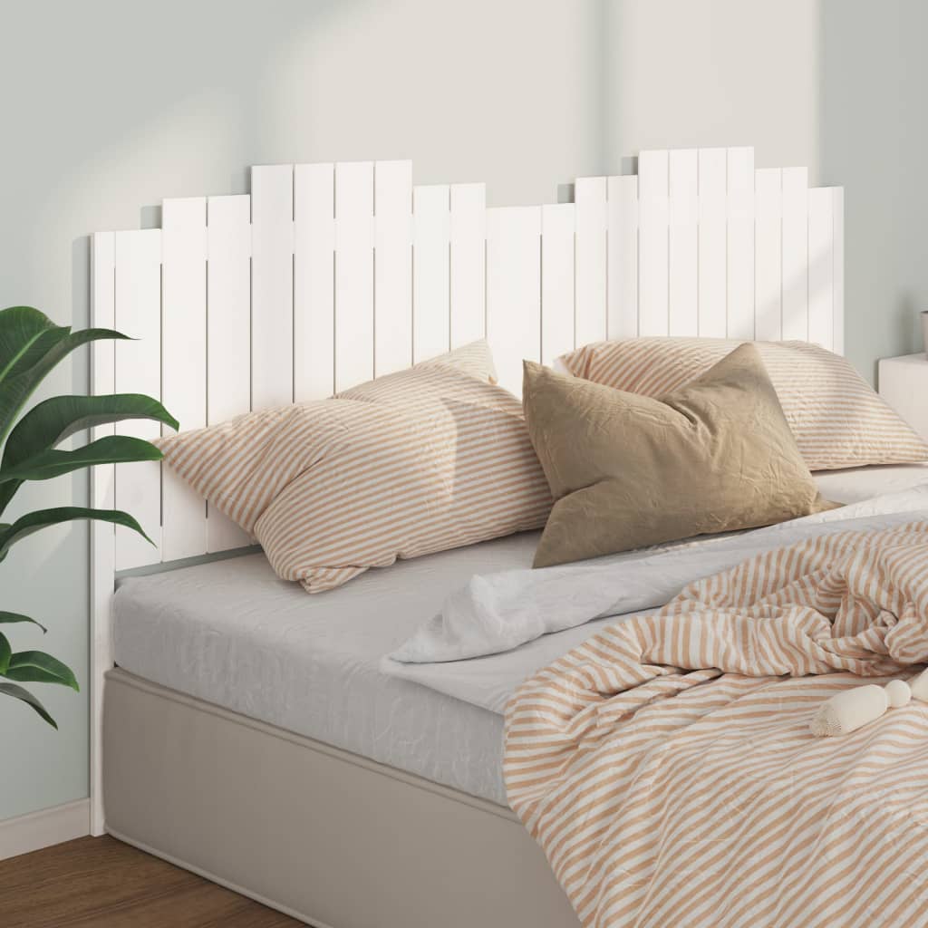 Berkfield Bed Headboard White 206x4x110 cm Solid Wood Pine