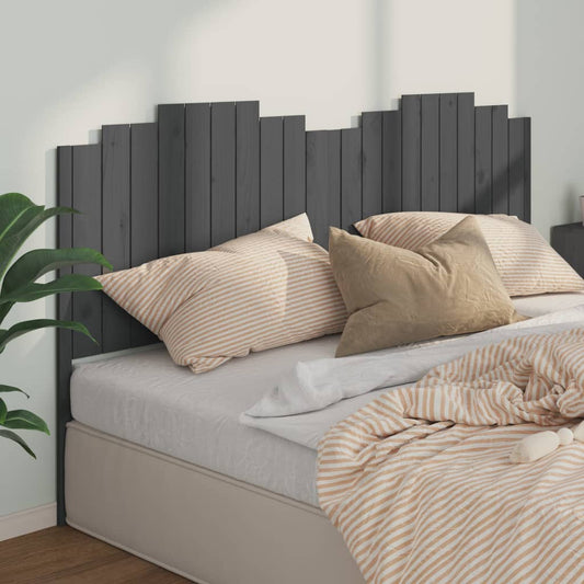 Berkfield Bed Headboard Grey 206x4x110 cm Solid Wood Pine