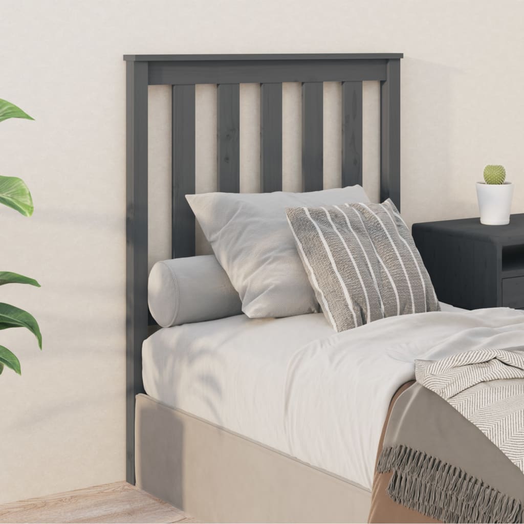 Berkfield Bed Headboard Grey 81x6x101 cm Solid Wood Pine