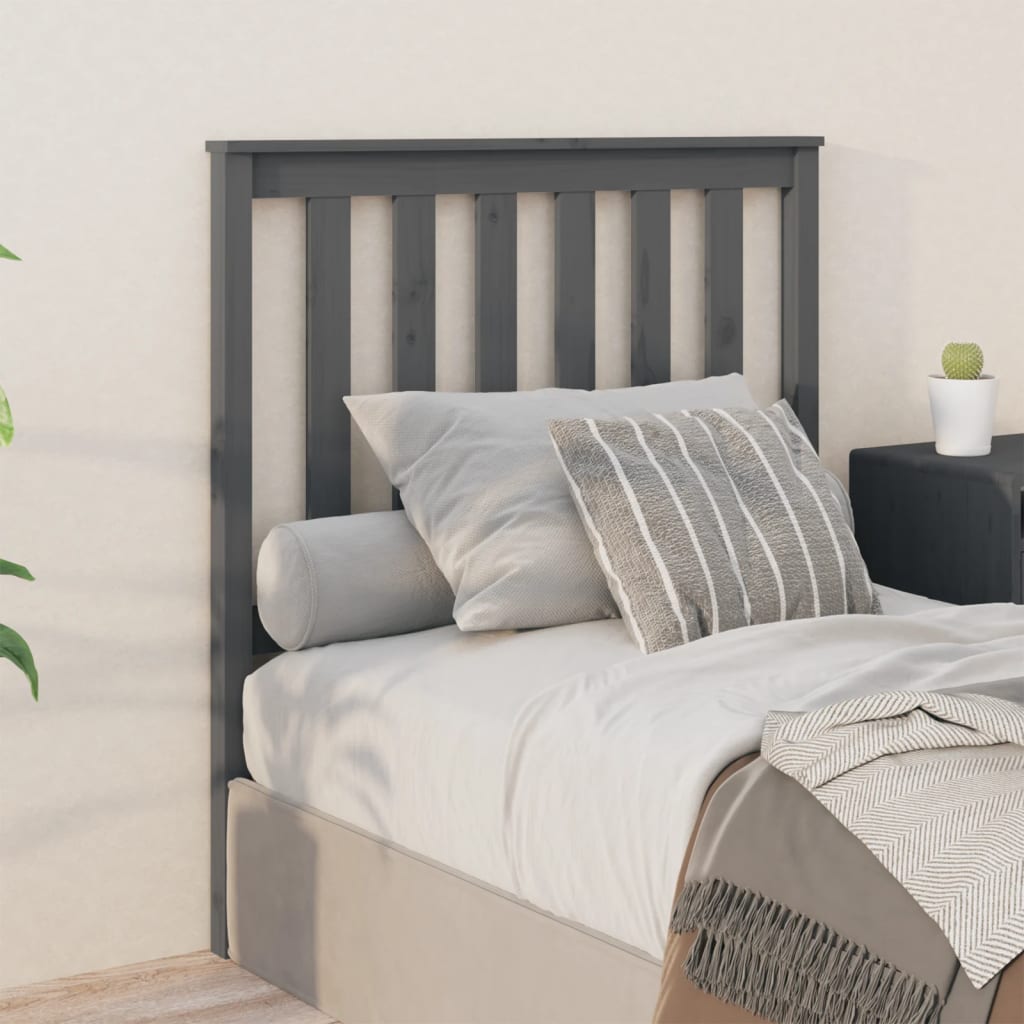 Berkfield Bed Headboard Grey 96x6x101 cm Solid Wood Pine