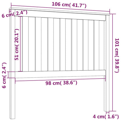 Berkfield Bed Headboard 106x6x101 cm Solid Wood Pine