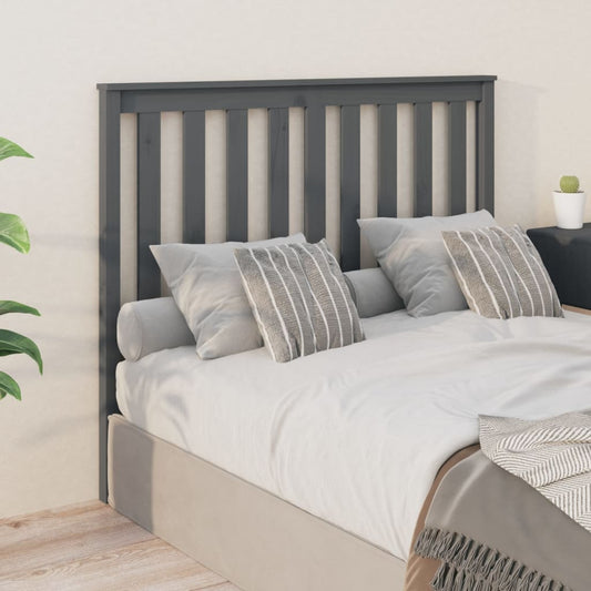 Berkfield Bed Headboard Grey 126x6x101 cm Solid Wood Pine
