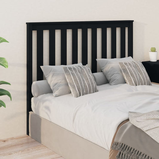 Berkfield Bed Headboard Black 126x6x101 cm Solid Wood Pine