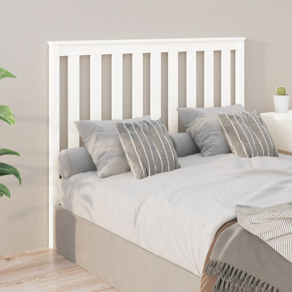Berkfield Bed Headboard White 146x6x101 cm Solid Wood Pine