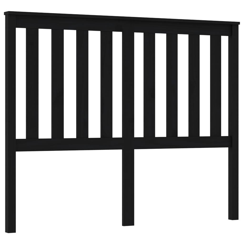 Berkfield Bed Headboard Black 146x6x101 cm Solid Wood Pine