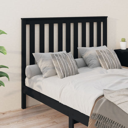 Berkfield Bed Headboard Black 146x6x101 cm Solid Wood Pine