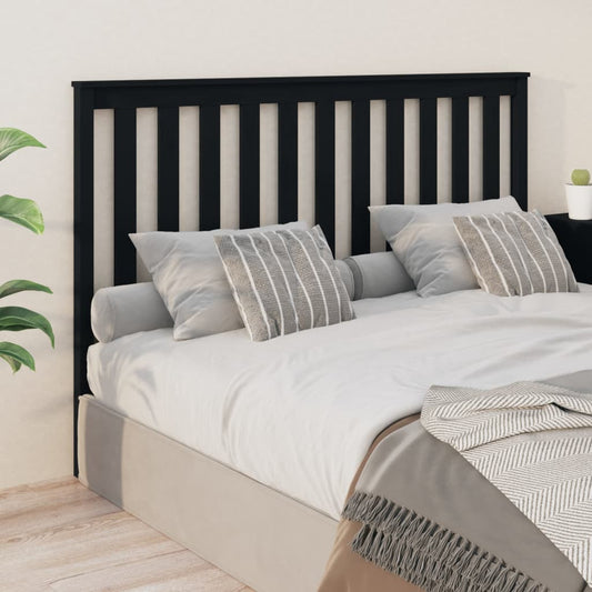 Berkfield Bed Headboard Black 156x6x101 cm Solid Wood Pine