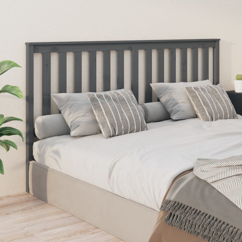 Berkfield Bed Headboard Grey 186x6x101 cm Solid Wood Pine