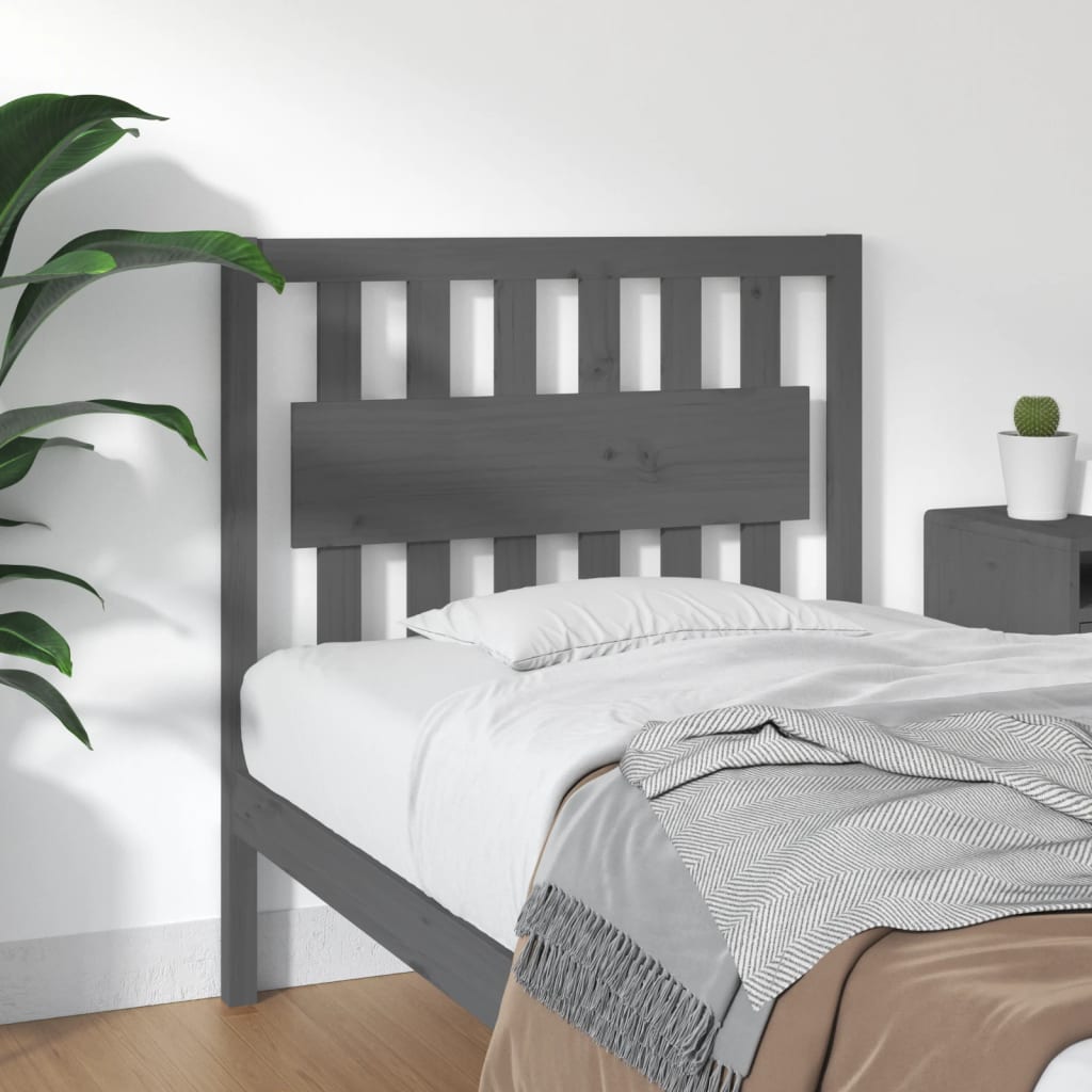 Berkfield Bed Headboard Grey 95.5x4x100 cm Solid Wood Pine