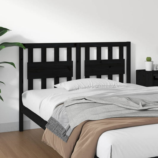 Berkfield Bed Headboard Black 145.5x4x100 cm Solid Wood Pine