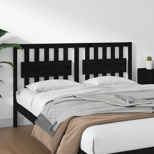 Berkfield Bed Headboard Black 165.5x4x100 cm Solid Wood Pine