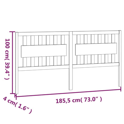 Berkfield Bed Headboard 185.5x4x100 cm Solid Wood Pine