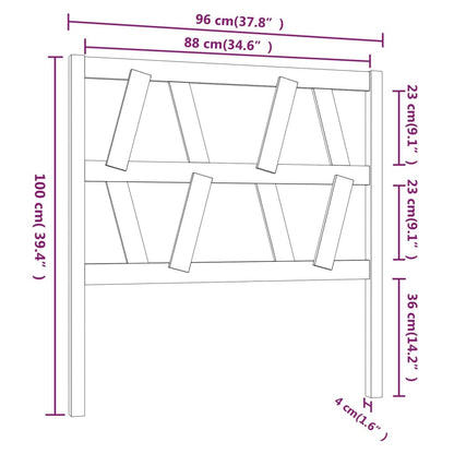 Berkfield Bed Headboard White 96x4x100 cm Solid Wood Pine