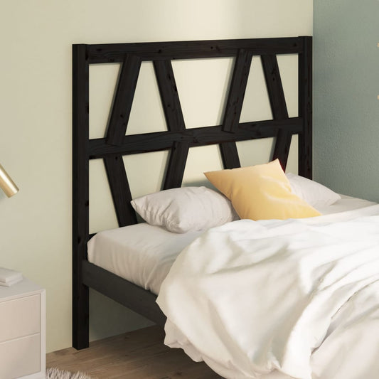 Berkfield Bed Headboard Black 106x4x100 cm Solid Wood Pine