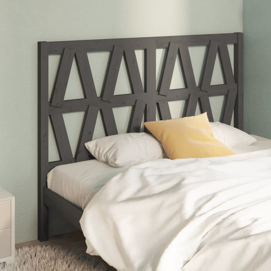 Berkfield Bed Headboard Grey 126x4x100 cm Solid Wood Pine