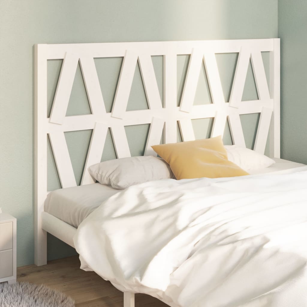Berkfield Bed Headboard White 146x4x100 cm Solid Wood Pine