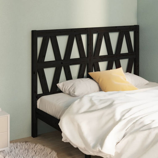 Berkfield Bed Headboard Black 146x4x100 cm Solid Wood Pine