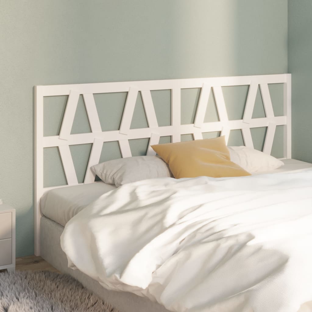 Berkfield Bed Headboard White 206x4x100 cm Solid Wood Pine