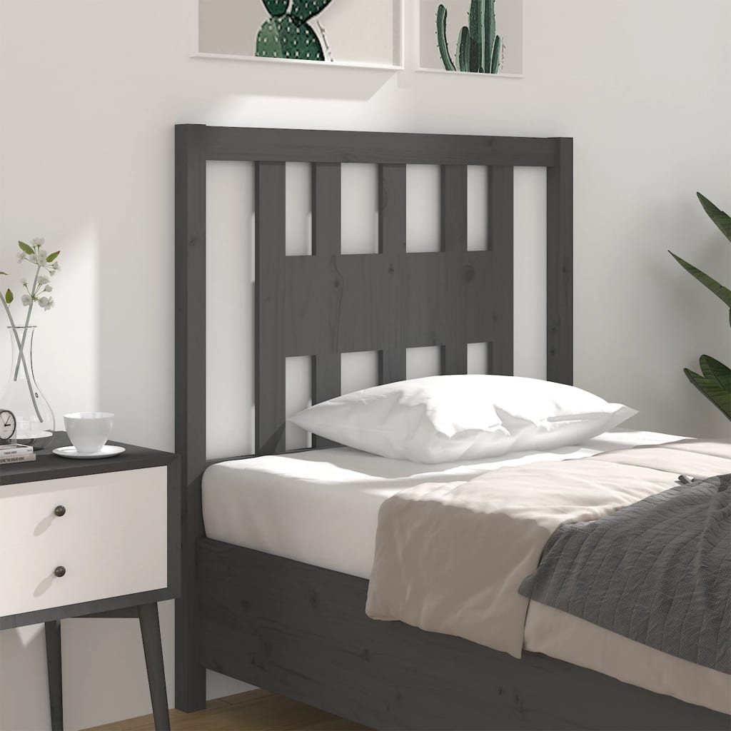 Berkfield Headboard Grey 96x4x100 cm Solid Wood Pine