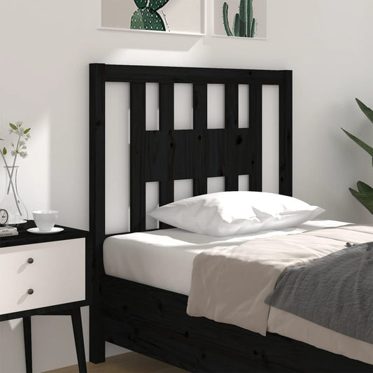 Berkfield Headboard Black 96x4x100 cm Solid Wood Pine