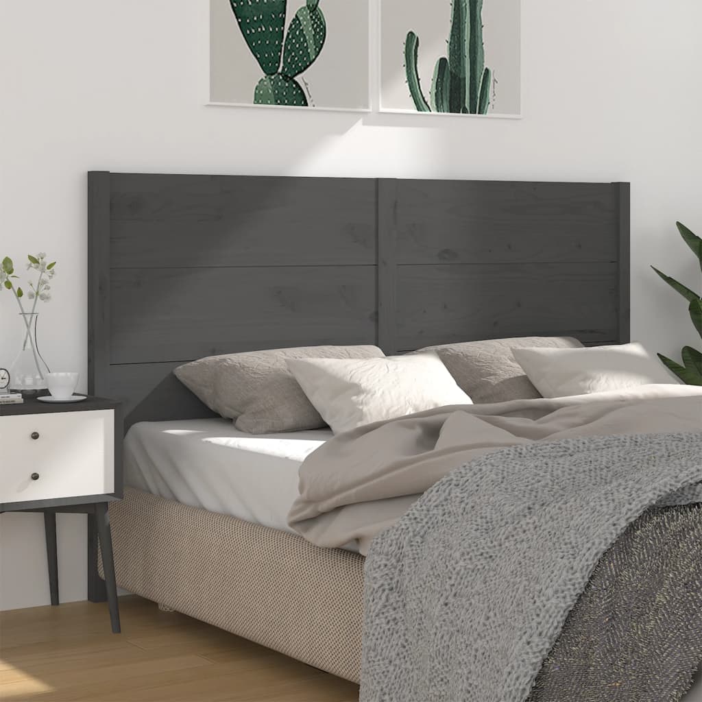 Berkfield Headboard Grey 126x4x100 cm Solid Wood Pine